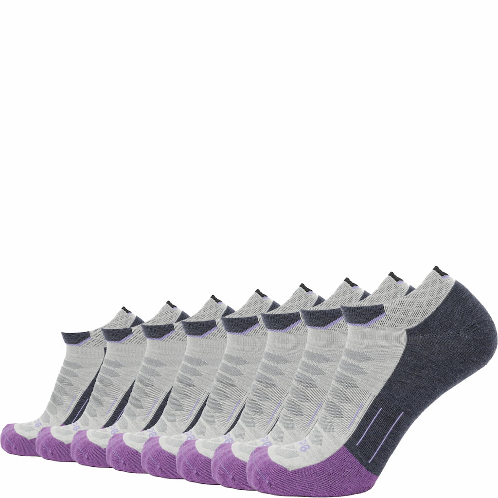 8 Pairs Amethyst - Run Ankle Midweight Merino Wool Sock