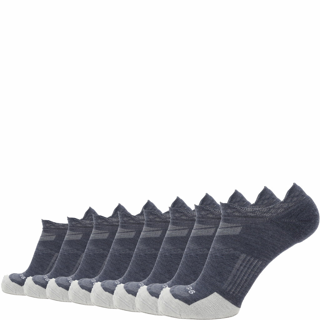 8 Pairs Denim - Run No Show Runweight Merino Wool Sock