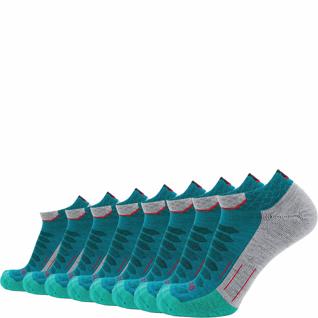8 Pairs Emerald - Run Ankle Midweight Merino Wool Sock