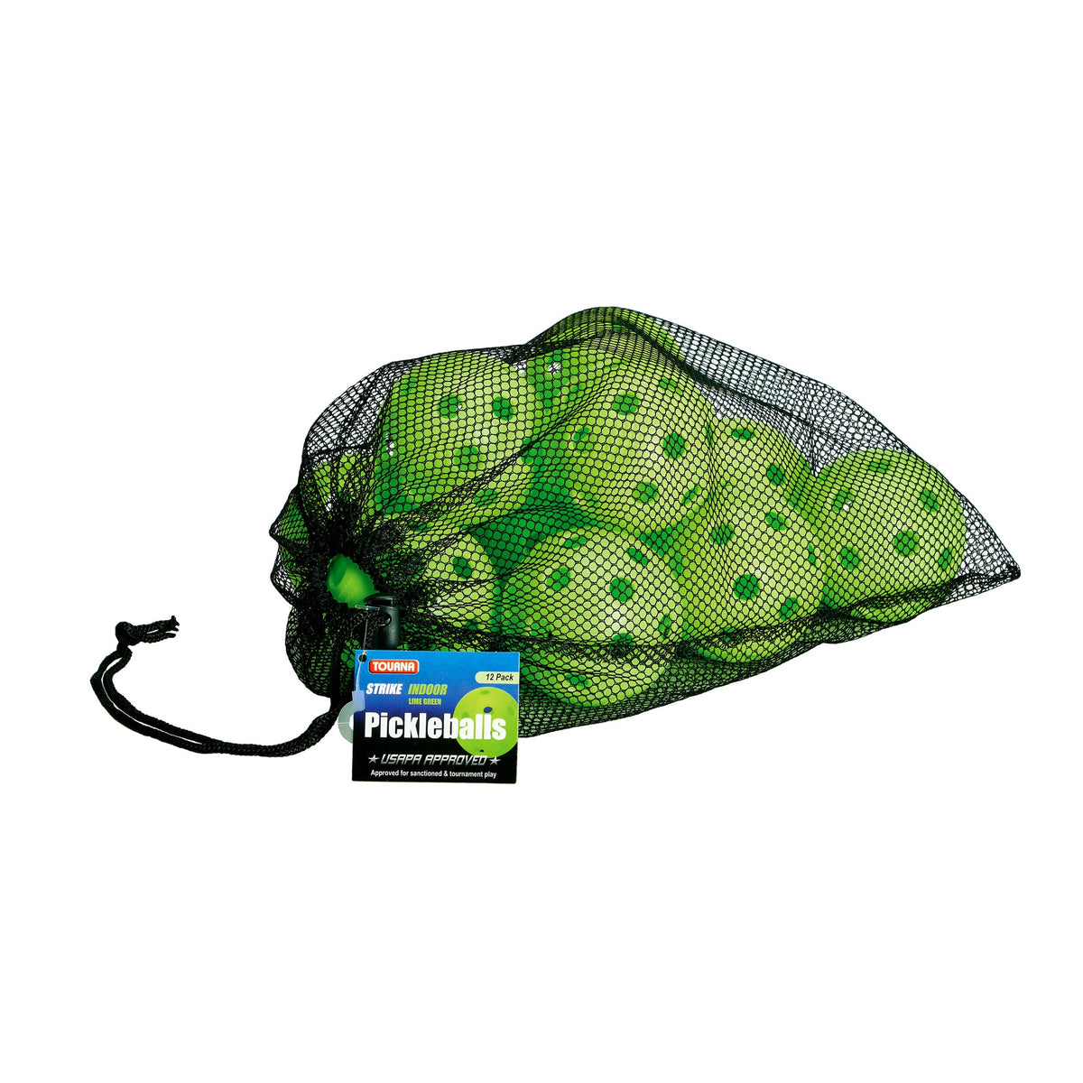 Tourna Strike Indoor Pickleballs Lime Green 12 Pack
