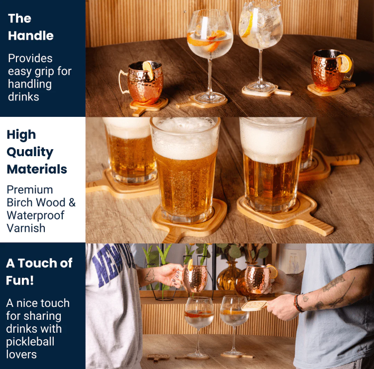 Pickleball Premium Drink Coasters