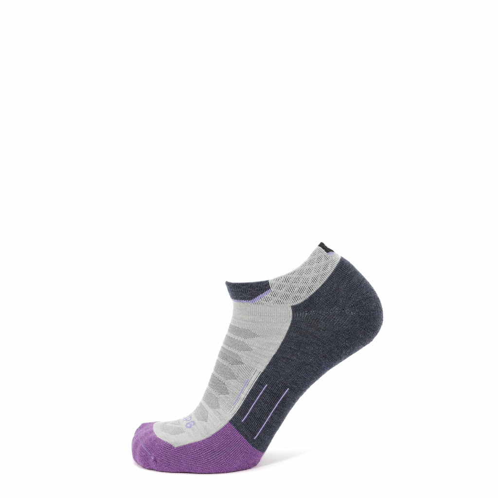 Amethyst - Run Ankle Midweight Merino Wool Sock
