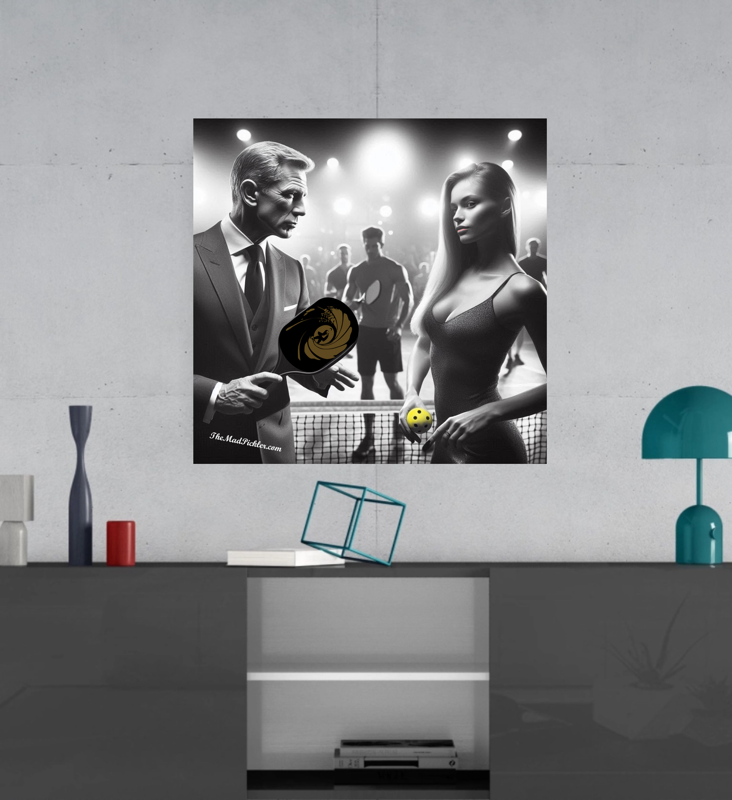 James Bond - Man With The Golden Paddle - Retro B/W - Canvas Hi-Res Wall Artwork