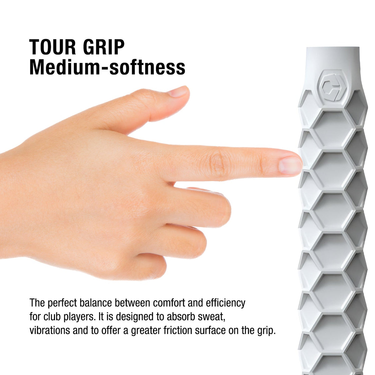 Tennis Grip - 7.5 Inches Long - Regular Soft Feel - White