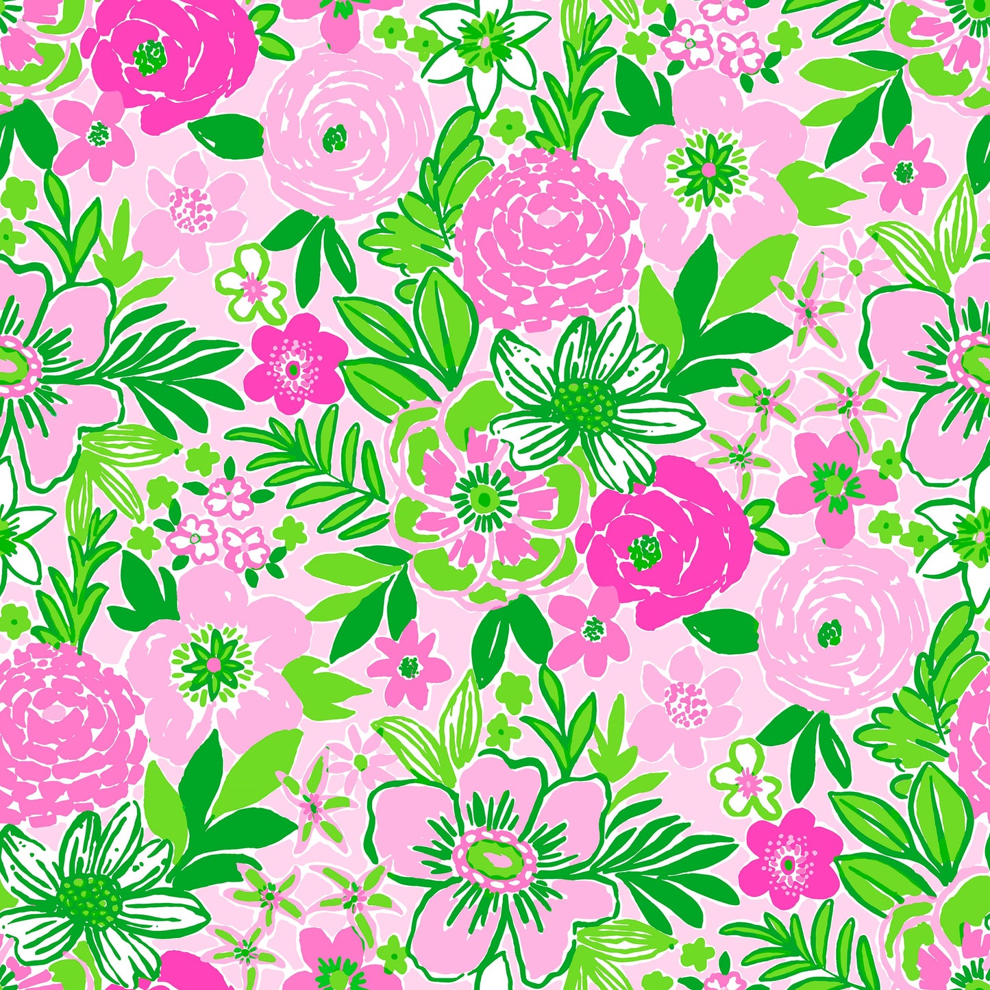 Scottsdale Pleated Hem Skort in Nancy's Garden Pink and Green