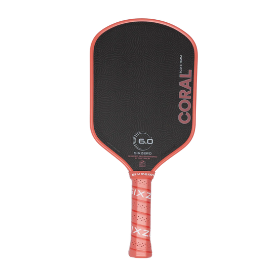 6.0 Six Zero Coral Elongated 16mm Coral Pink Pickleball Paddle