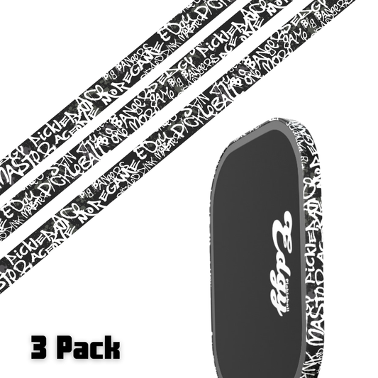 White Graffiti Edge Tape (3 pack) - Pickleball Paddle Edge Tape