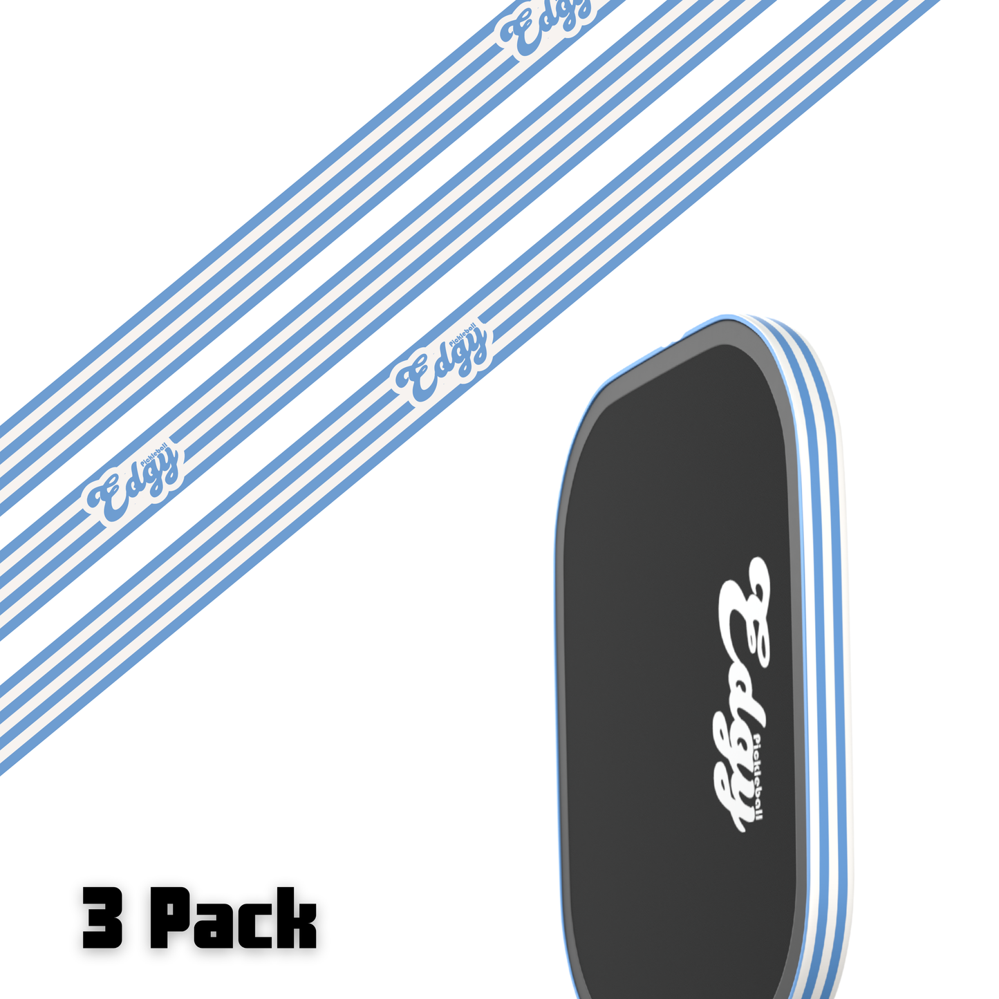 Beach Stripe Blue Edge Tape (3 pack) - Pickleball Paddle Edge Tape