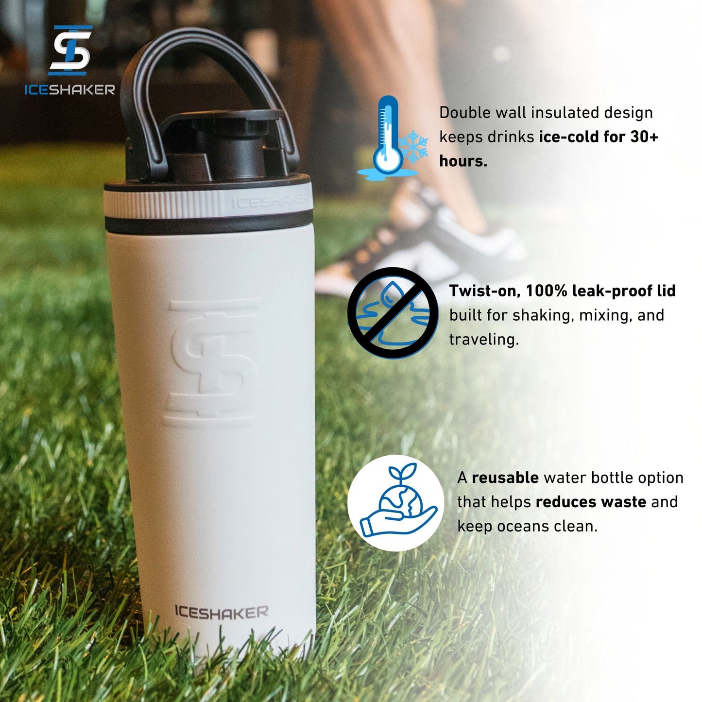 Officially Licensed Boston Bruins 26oz Ice Shaker - White