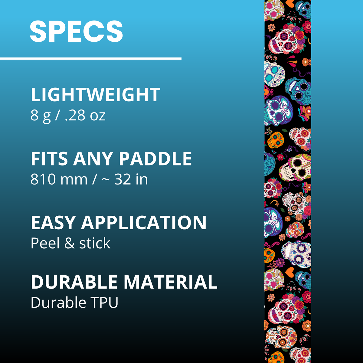 Sugar Skulls Edge Tape (3 pack) - Pickleball Paddle Edge Tape