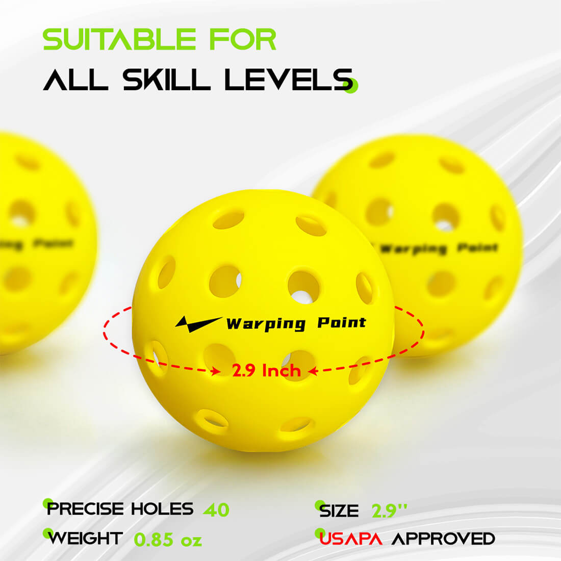 Outdoor Practice Pickleballs - Yellow