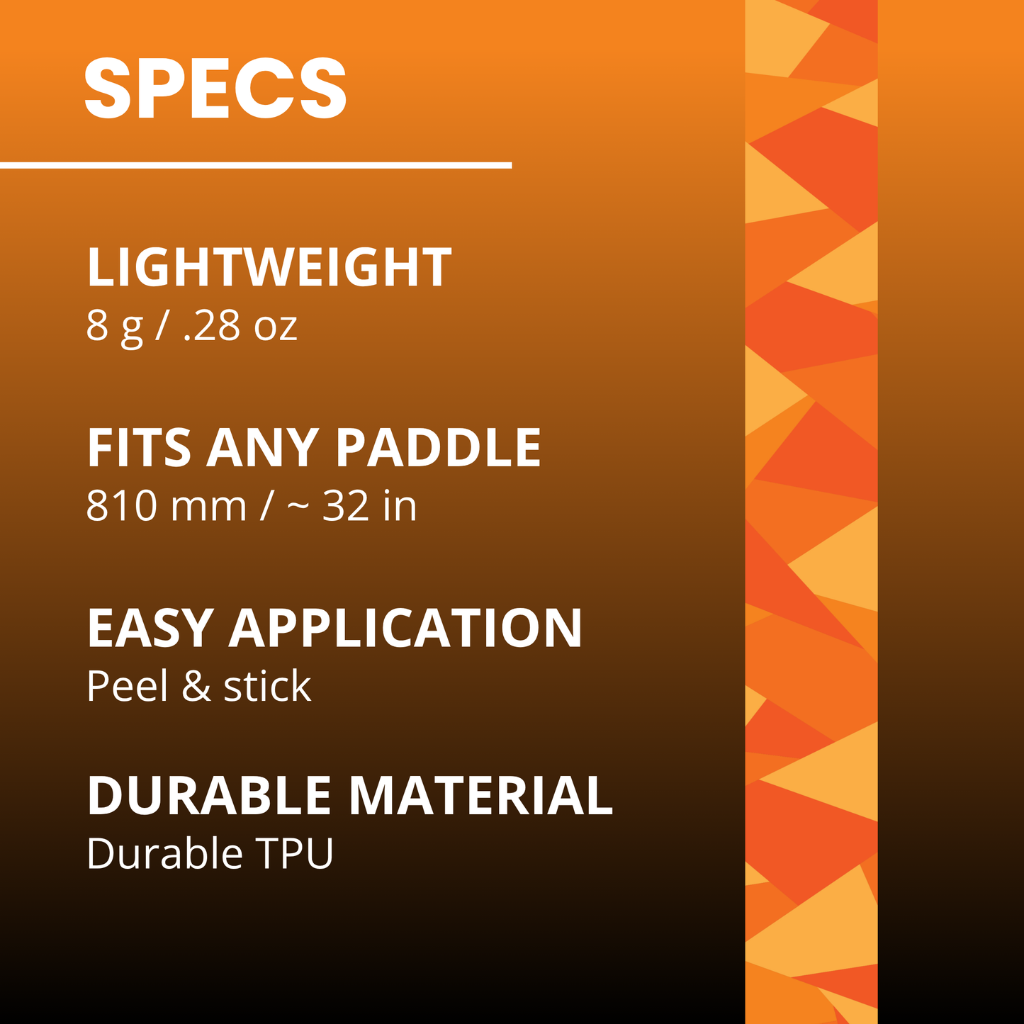 Abstract Orange Edge Tape (3 pack) - Pickleball Paddle Edge Tape