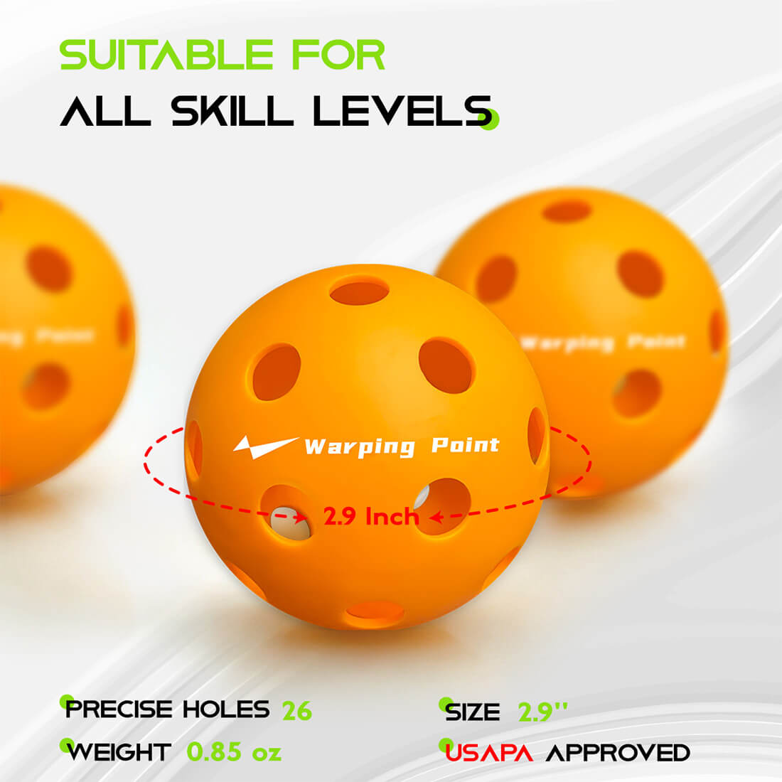 Indoor Practice Pickleballs - Orange