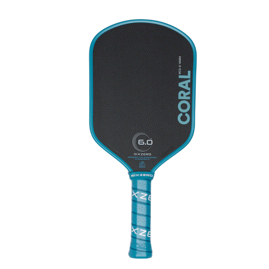 6.0 Six Zero Coral Elongated 16mm Ocean Blue Pickleball Paddle