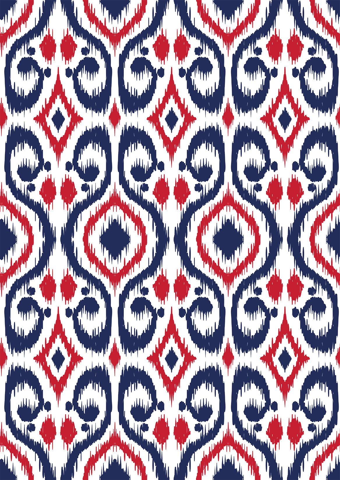 Venice Ruffle Hem Skort in Ikat Island Red White Blue