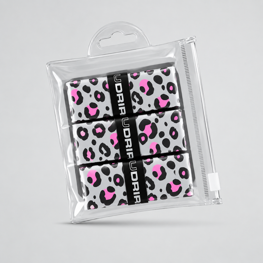 Grey& Pink Leopard Print- Custom Grips