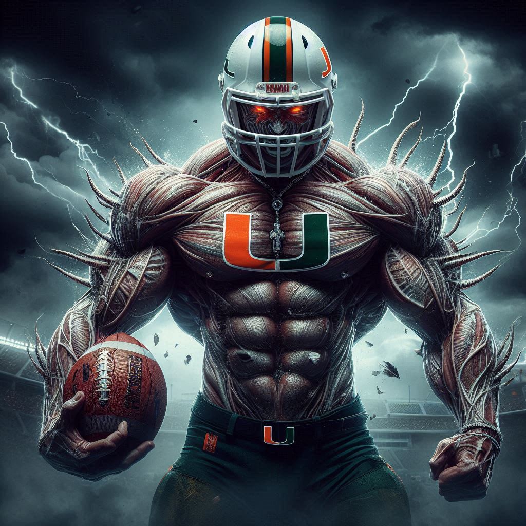 Miami Hurricanes -  Ready To Hang  Canvas Hi-Res Wall Artwork