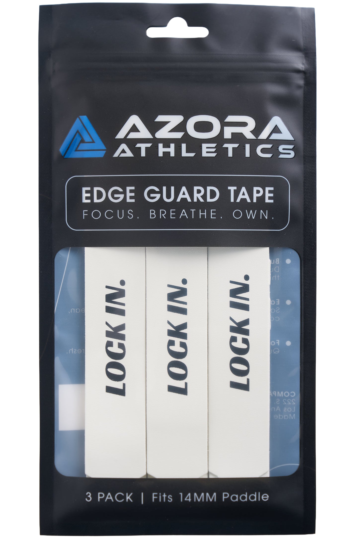Pickleball Edge Guard Tape - “LOCK IN.” / 14mm - White / Azora Athletics