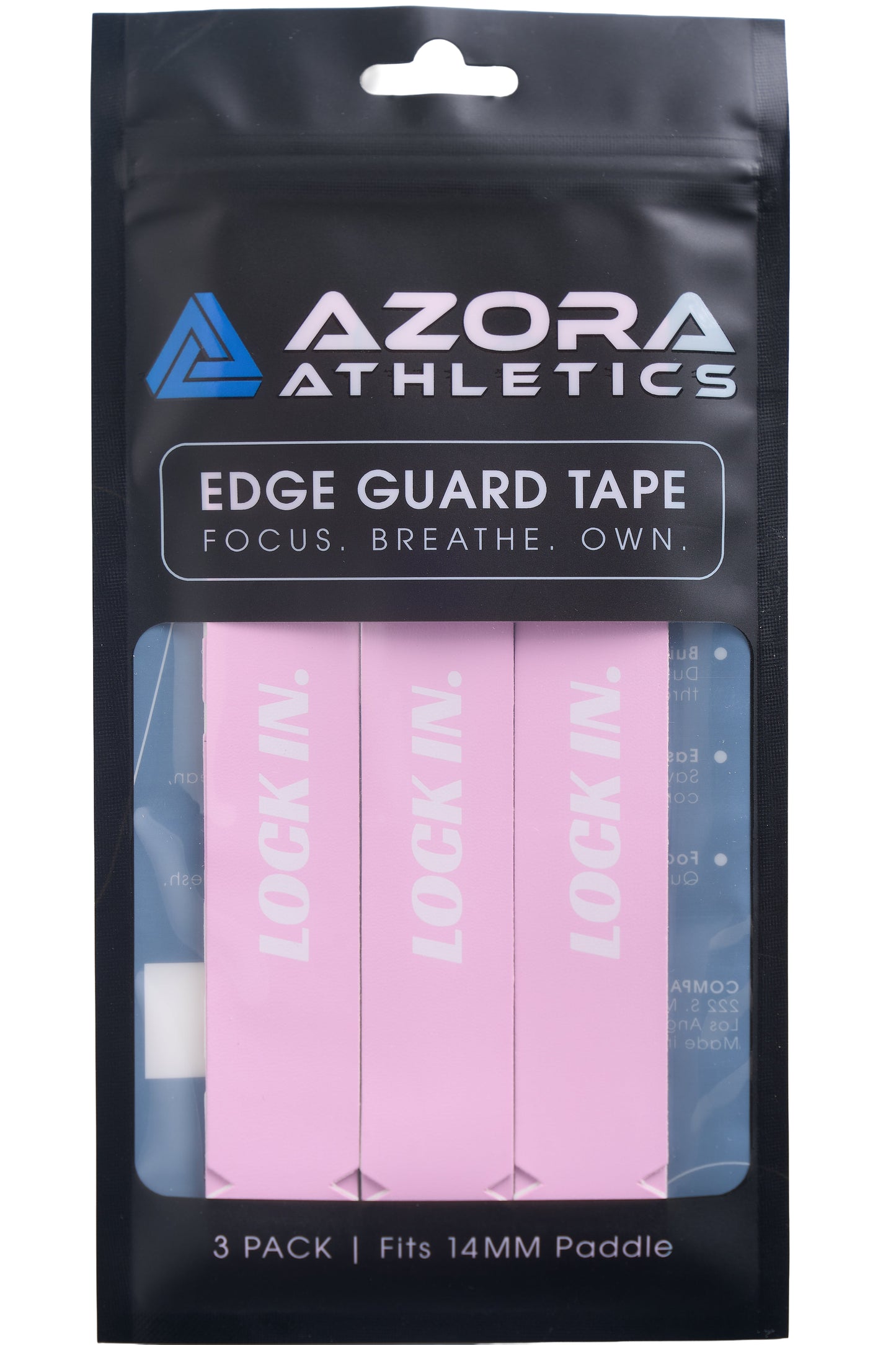 Pickleball Edge Guard Tape - “LOCK IN.” / 14mm - Pink / Azora Athletics