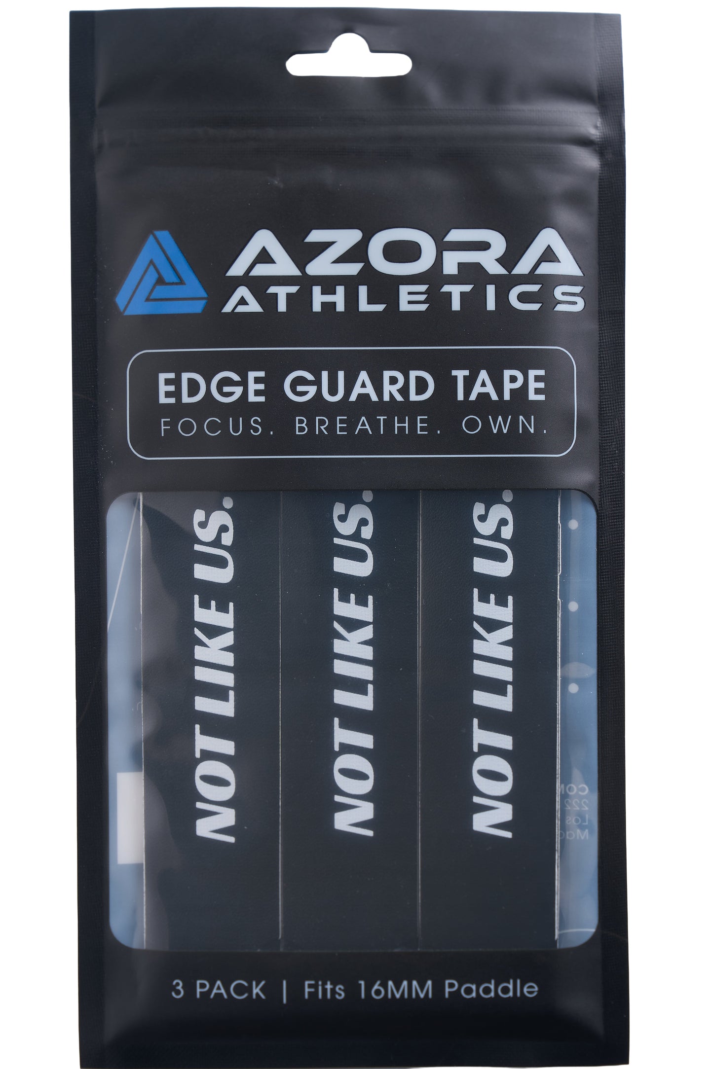 Pickleball Edge Guard Tape - “NOT LIKE US.” / 16mm - Black / Azora Athletics
