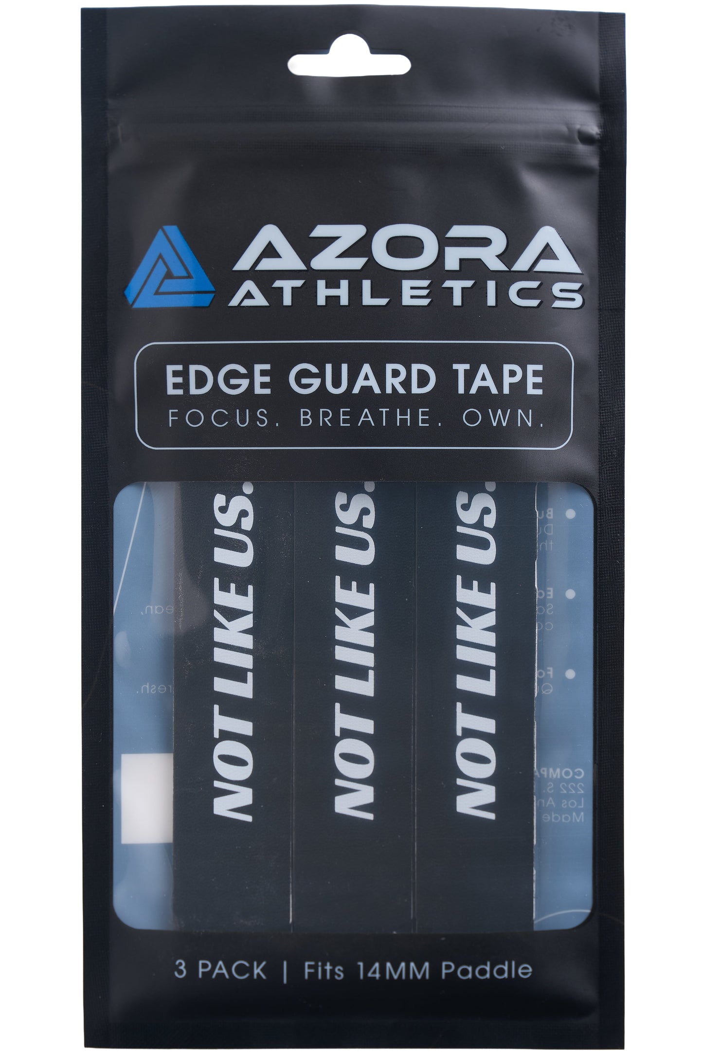 Pickleball Edge Guard Tape - “NOT LIKE US.” / 14mm - Black / Azora Athletics