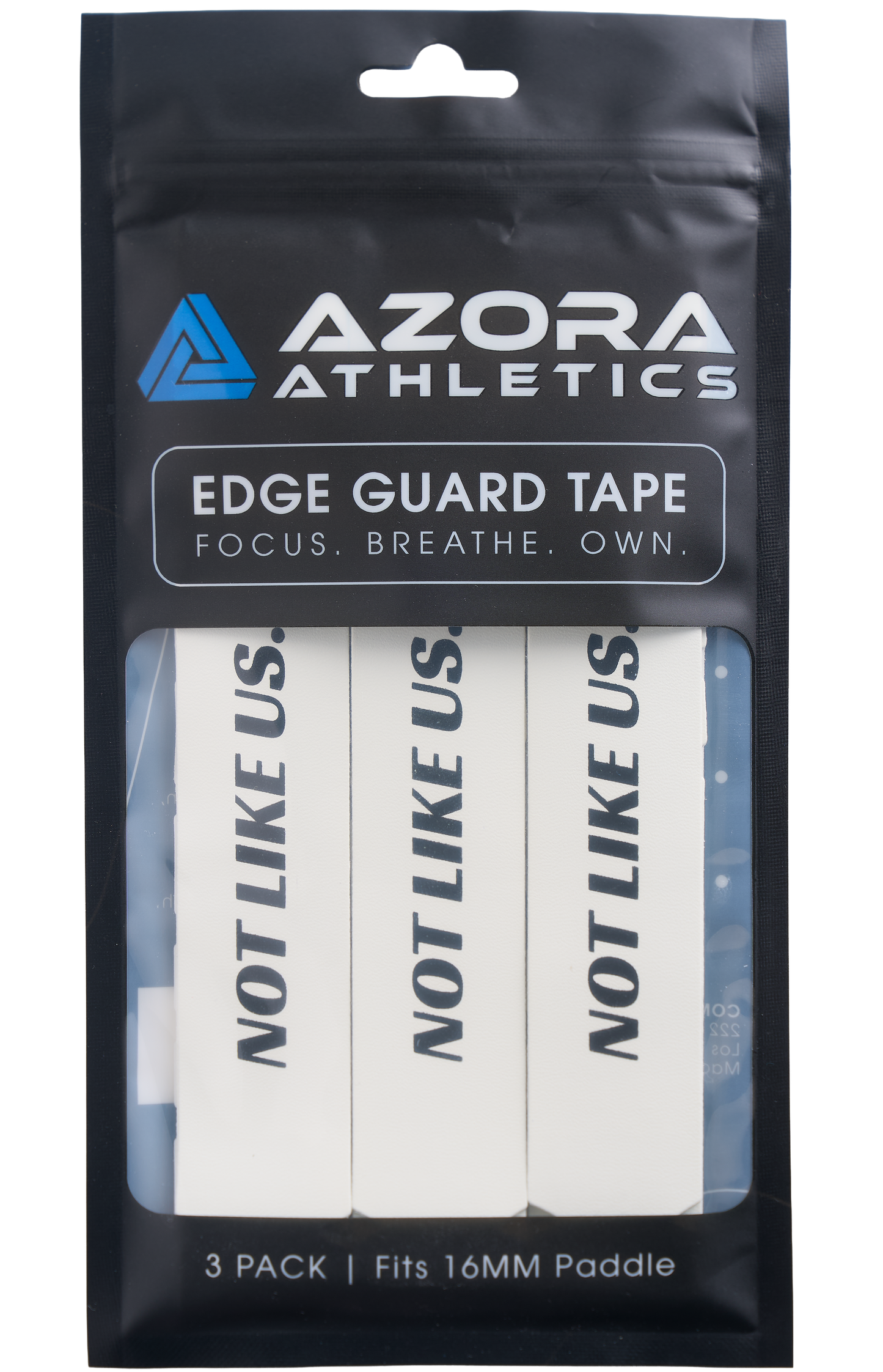 Pickleball Edge Guard Tape - “NOT LIKE US.” / 16mm - White / Azora Athletics