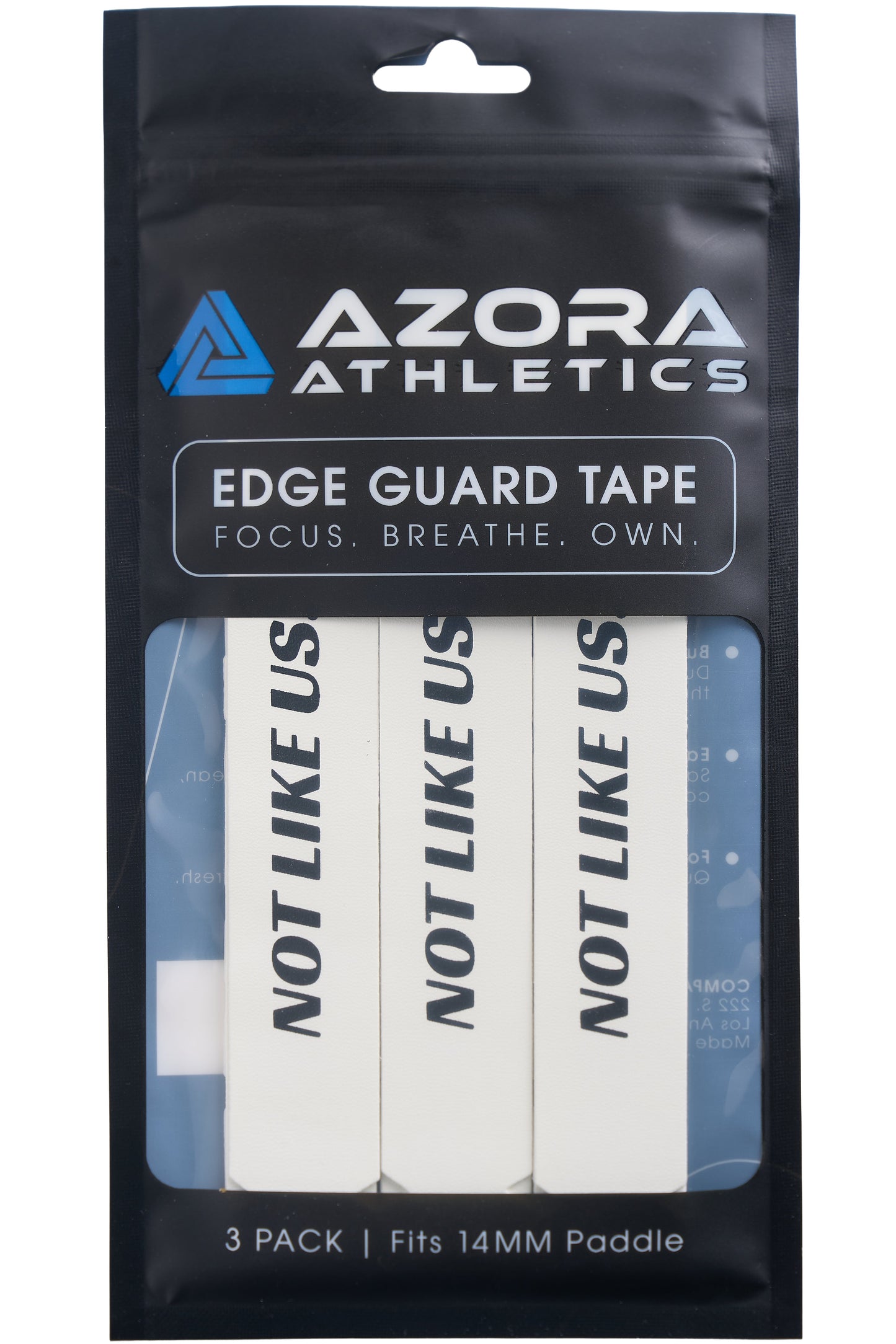 Pickleball Edge Guard Tape - “NOT LIKE US.” / 14mm - White / Azora Athletics