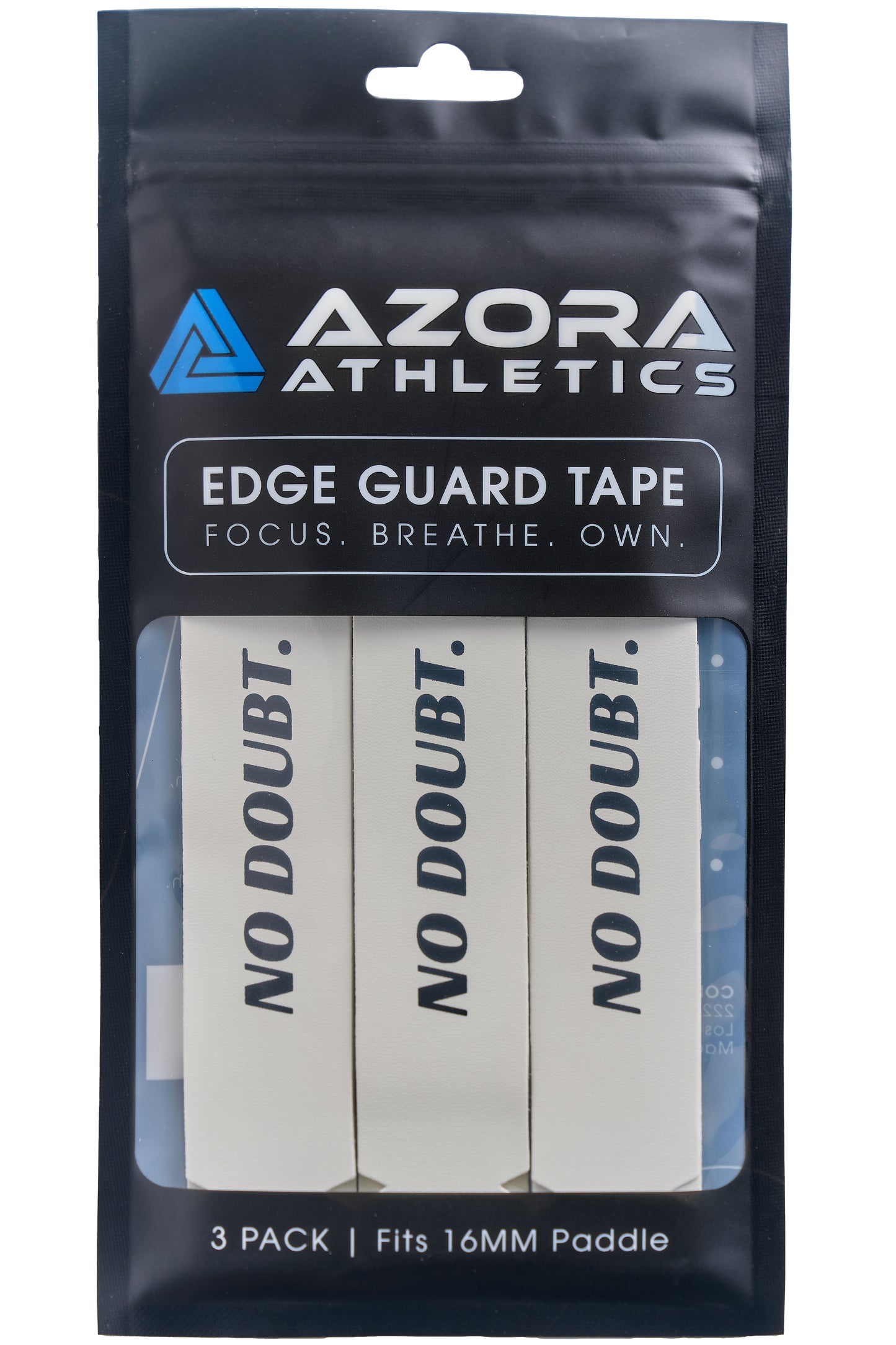 Pickleball Edge Guard Tape - “NO DOUBT.” / 16mm - White / Azora Athletics