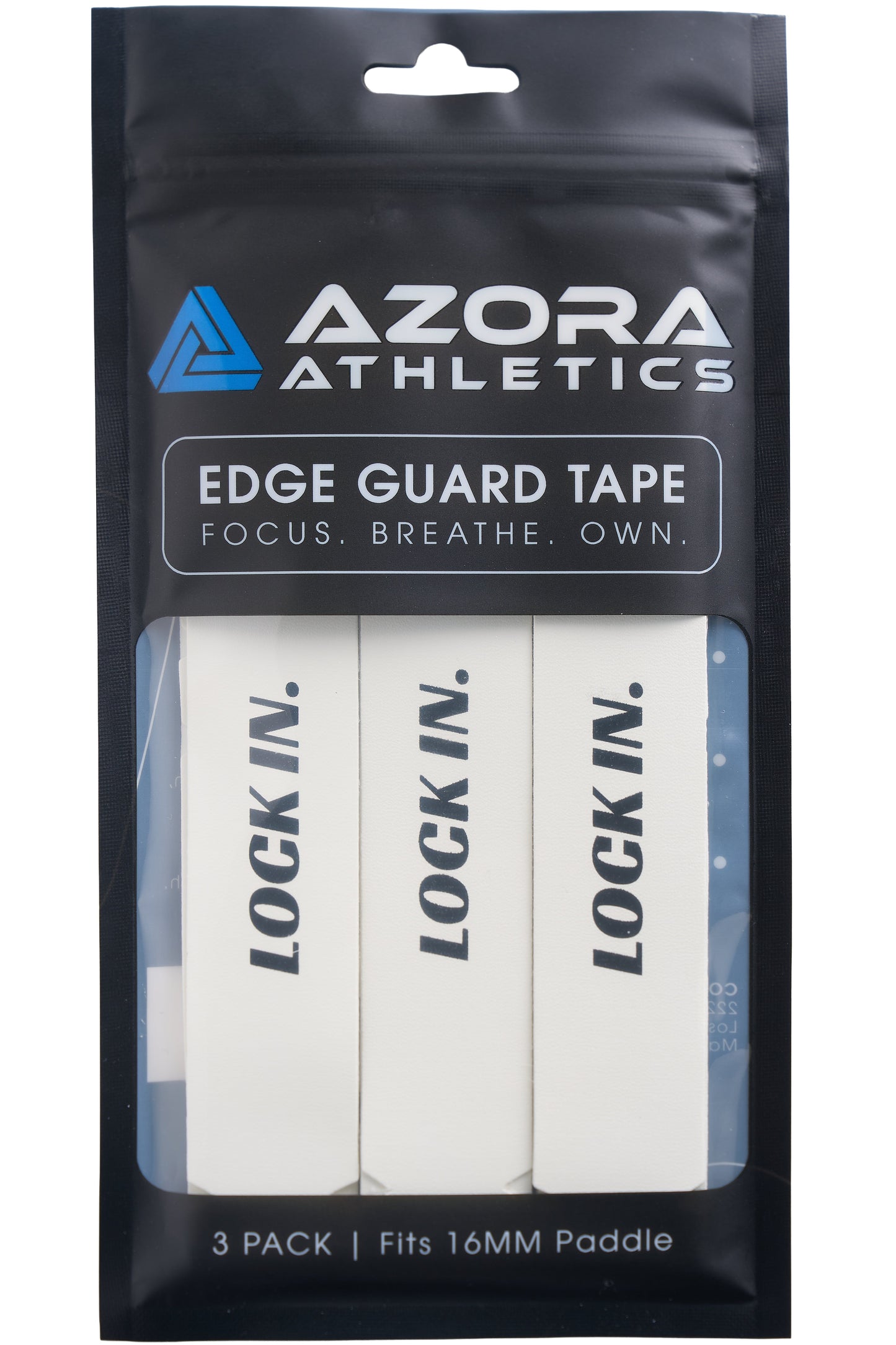 Pickleball Edge Guard Tape - “LOCK IN.” / 16mm - White / Azora Athletics