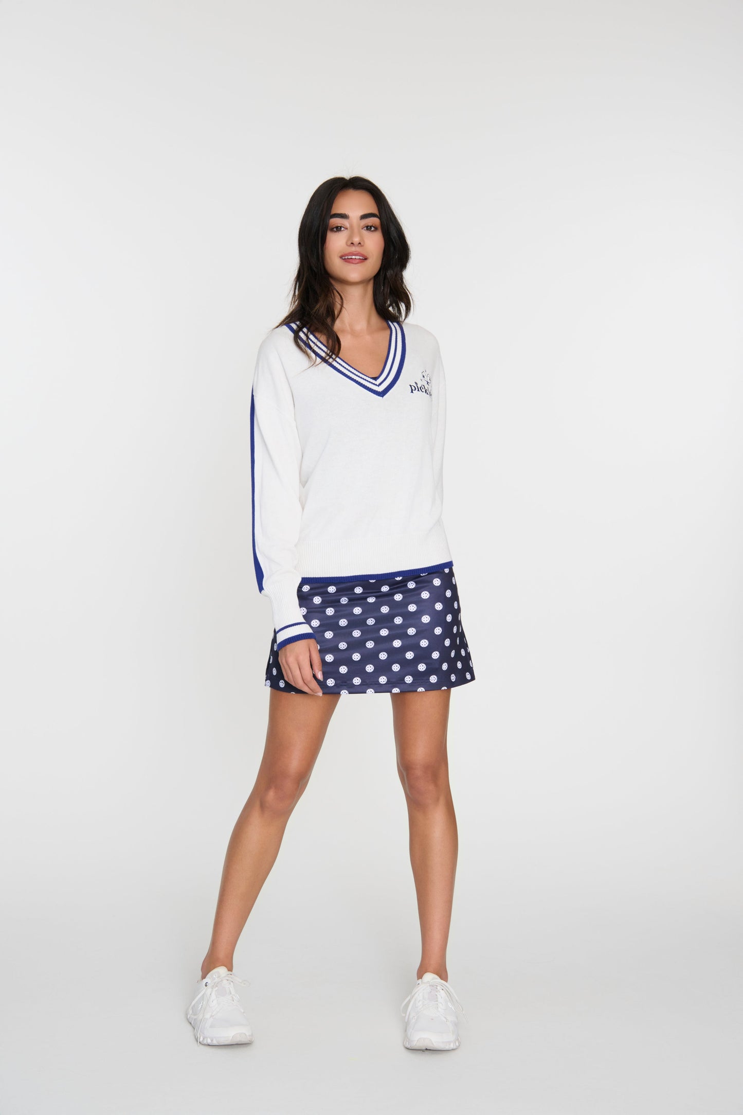 Audrey Varsity Pickleball Sweater – Preppy Pullover | 2025 Pickleball Fashion