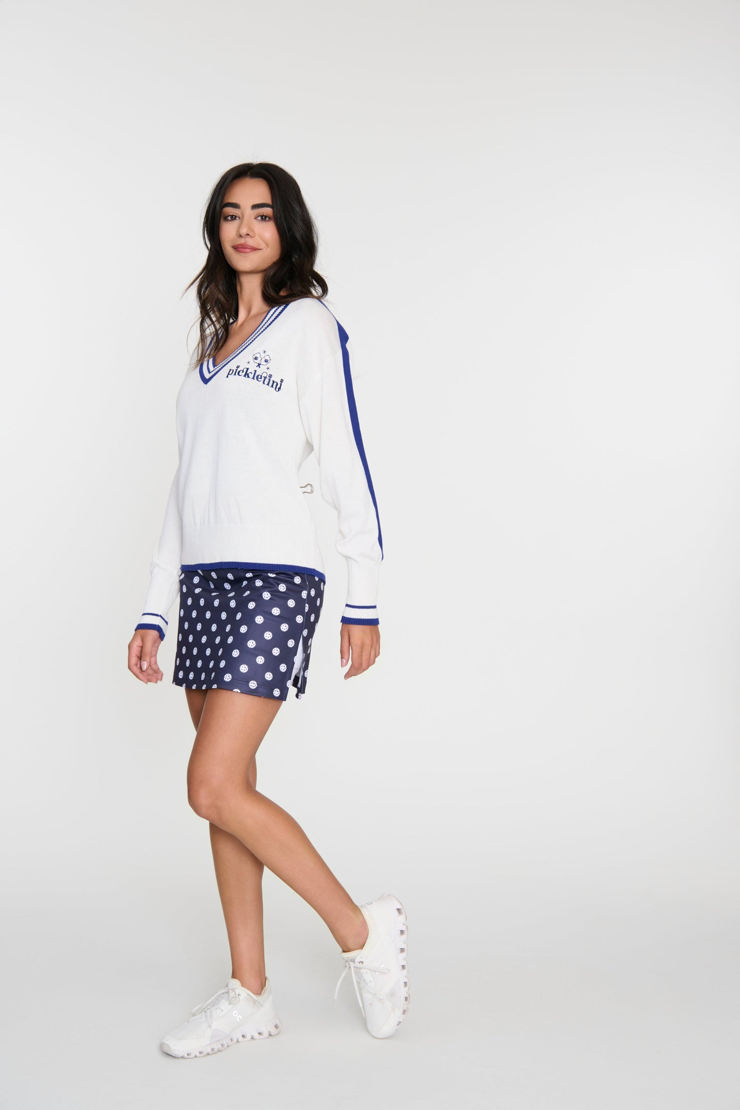 Audrey Varsity Pickleball Sweater – Preppy Pullover | 2025 Pickleball Fashion