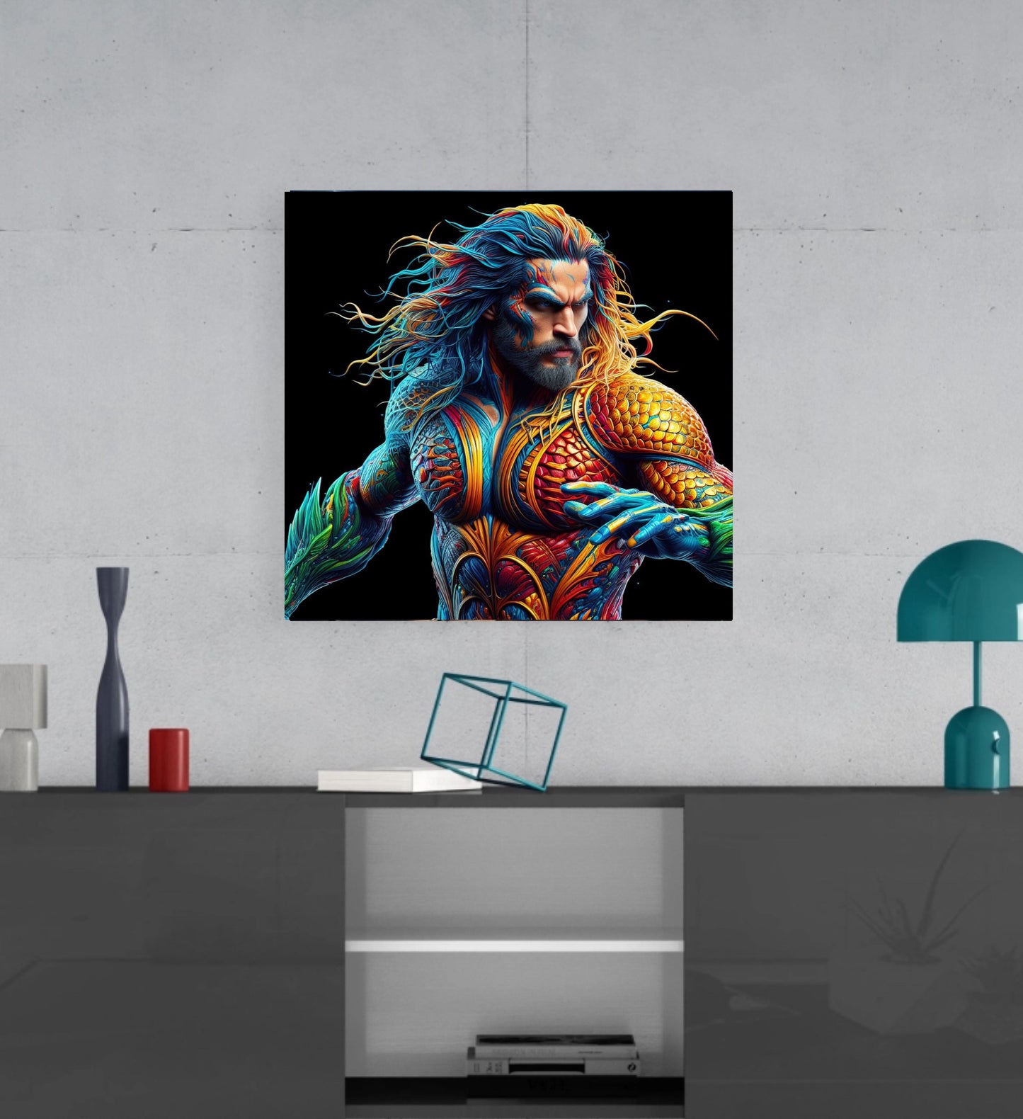 Aquaman - Arte mural en lienzo de alta resolución