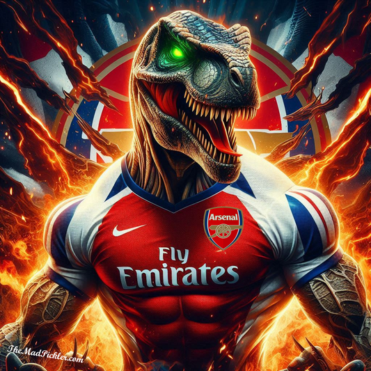 Arsenal FC - Gunnersaurus Rex -  Ready To Hang  Canvas Hi-Res Wall Artwork