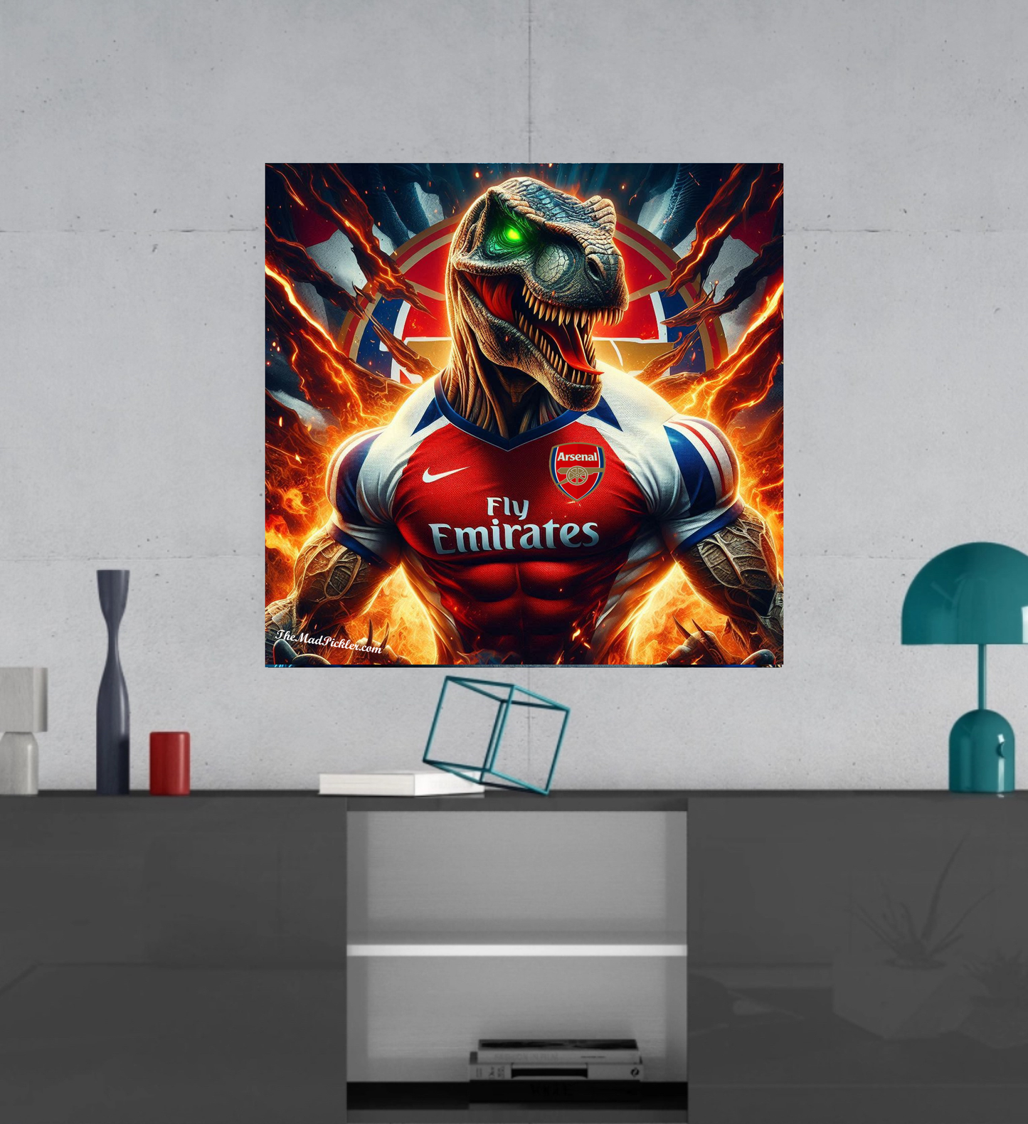 Arsenal FC - Gunnersaurus Rex -  Ready To Hang  Canvas Hi-Res Wall Artwork