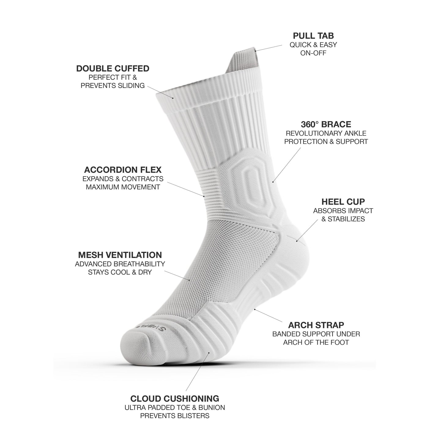 CloudFusion™ Athletic Cushioned Crew Socks