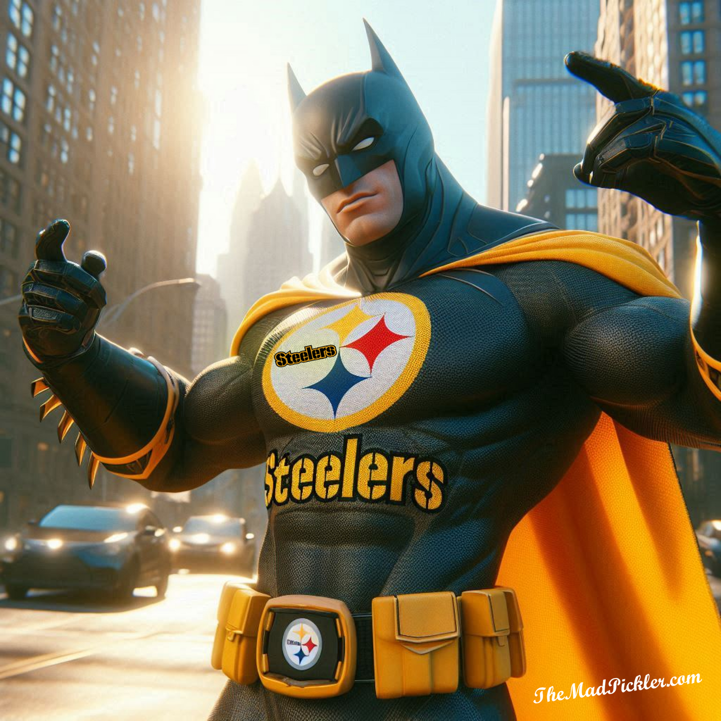 Batman/Pittsburgh Steelers -Downtown - Ready To Hang  Canvas Hi-Res Wall Artwork