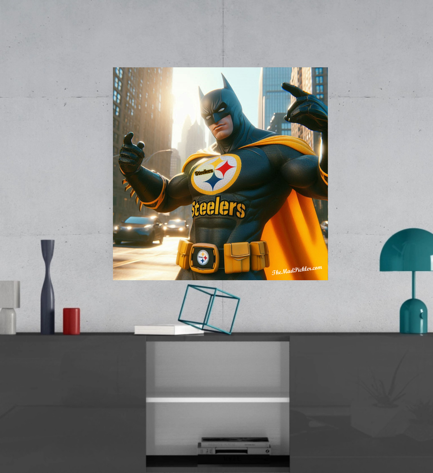 Batman/Pittsburgh Steelers -Downtown - Ready To Hang  Canvas Hi-Res Wall Artwork