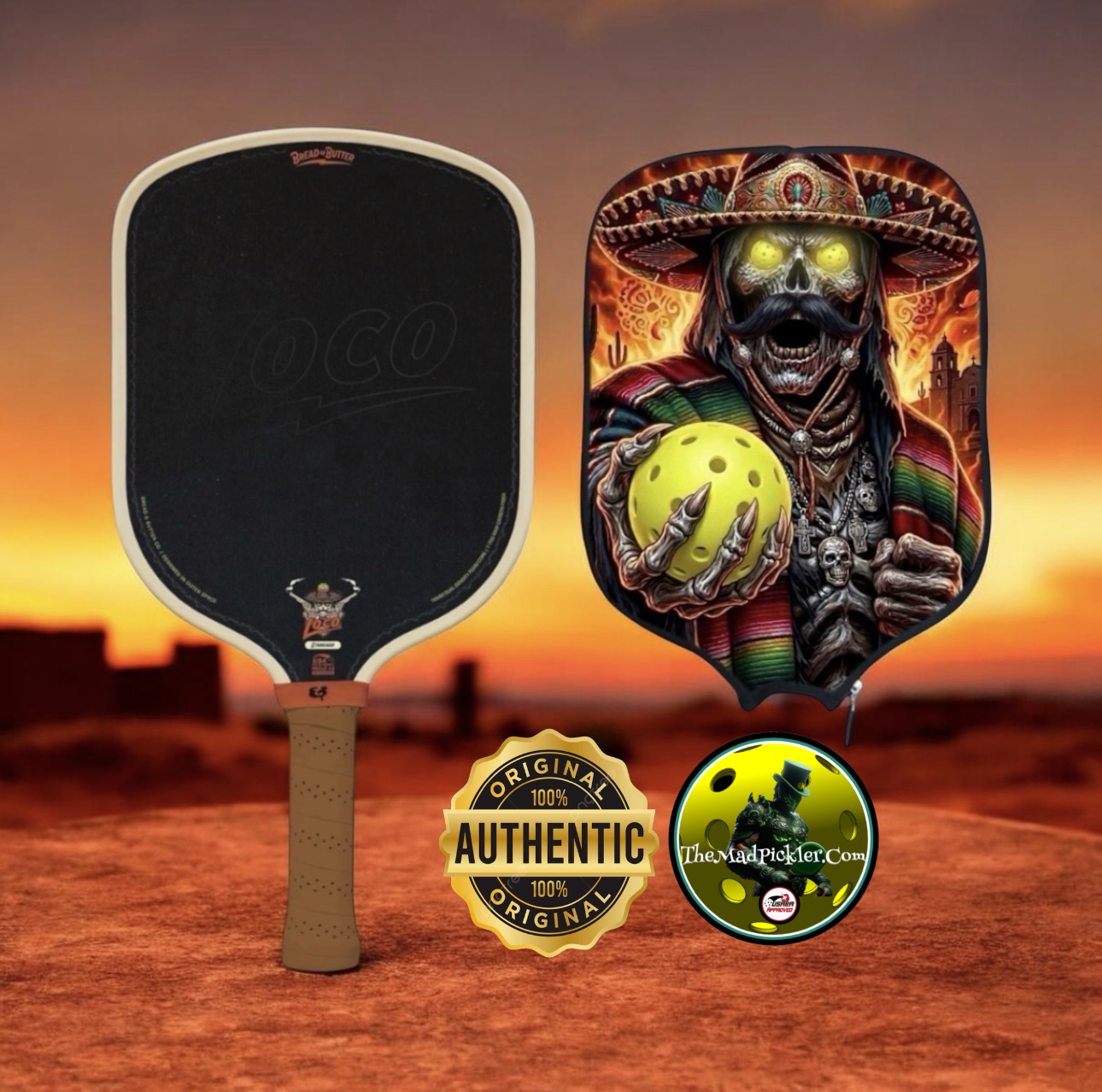 Bread & Butter LOCO TAN  16mm Standard Pickleball Paddle & Limited Edition Cover