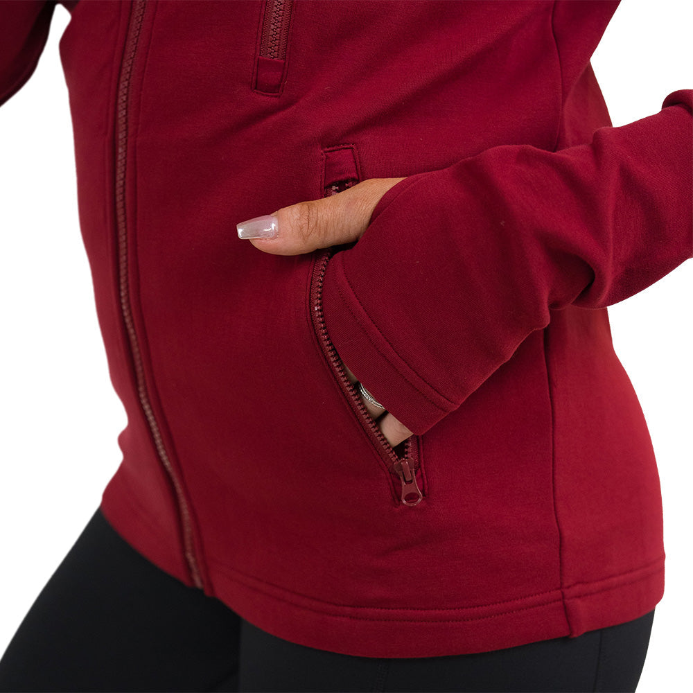 Rest Day Zip Up Sweatshirt | Dark Red