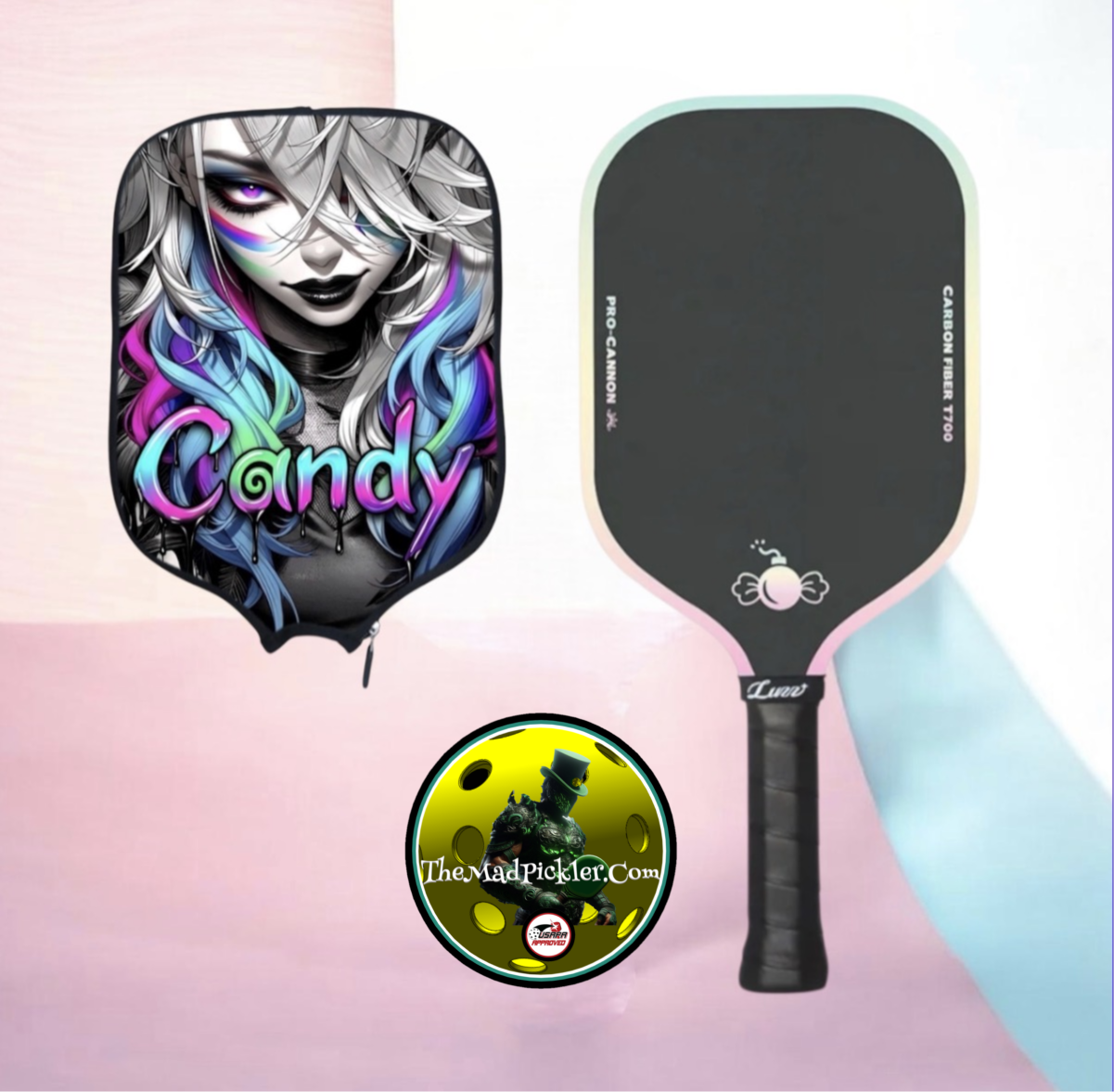 Luzz Candy Cannon Mad Pickler Edition Pickleball Paddle & Cover