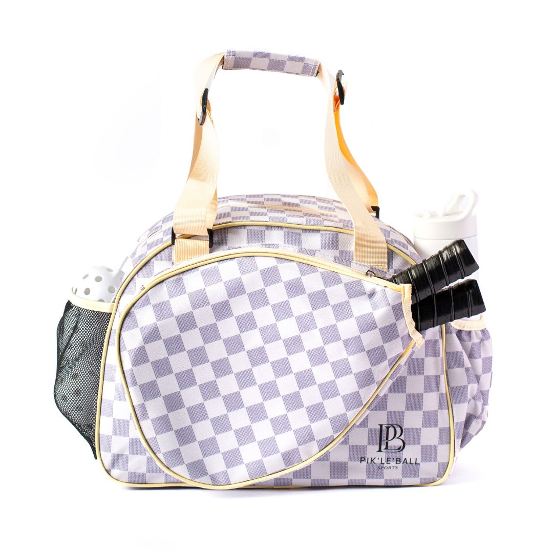 Checkered Chic Tan Premium Women's Pickleball Bag
