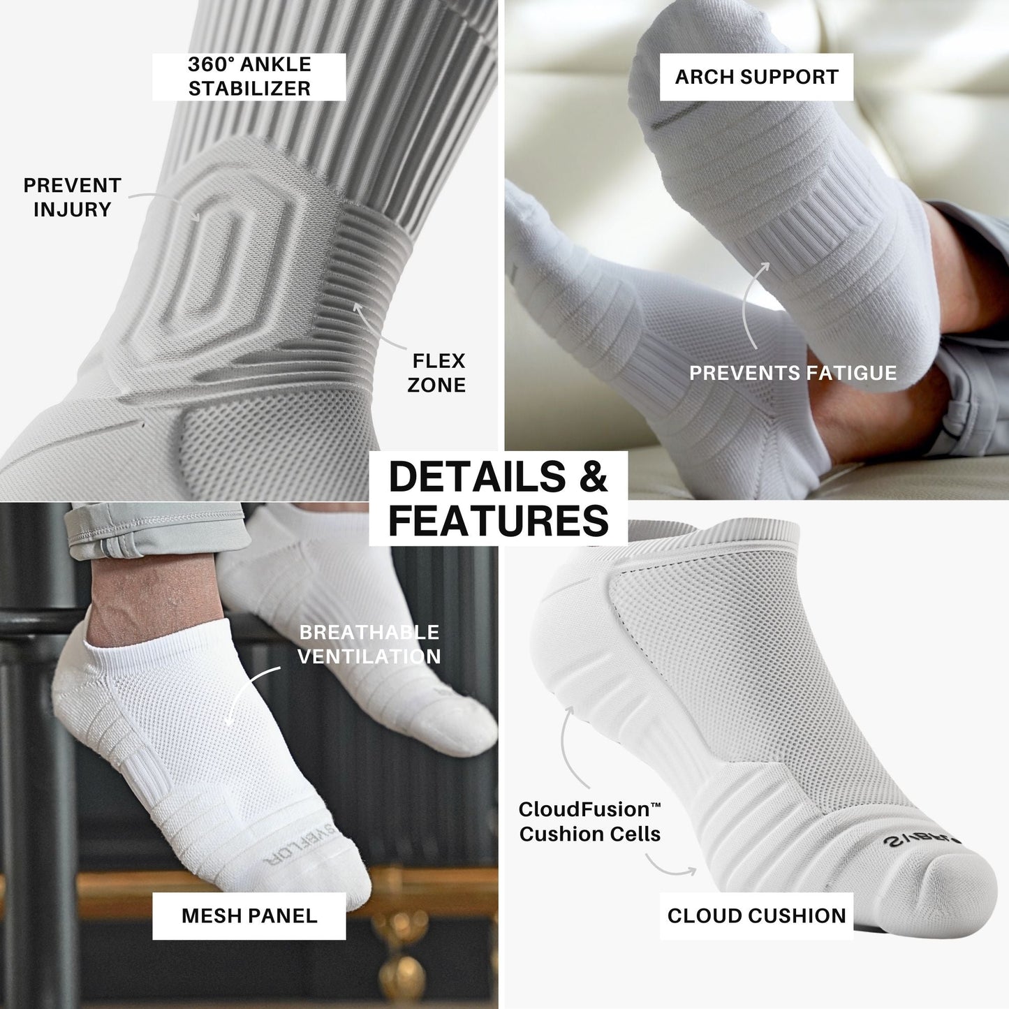 CloudFusion™ Athletic Cushioned Low Socks