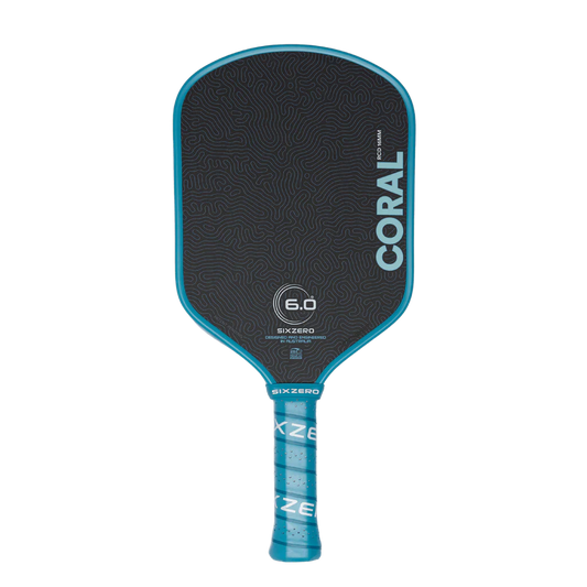 6.0 Six Zero Coral Hybrid 16mm Ocean Blue Pickleball Paddle