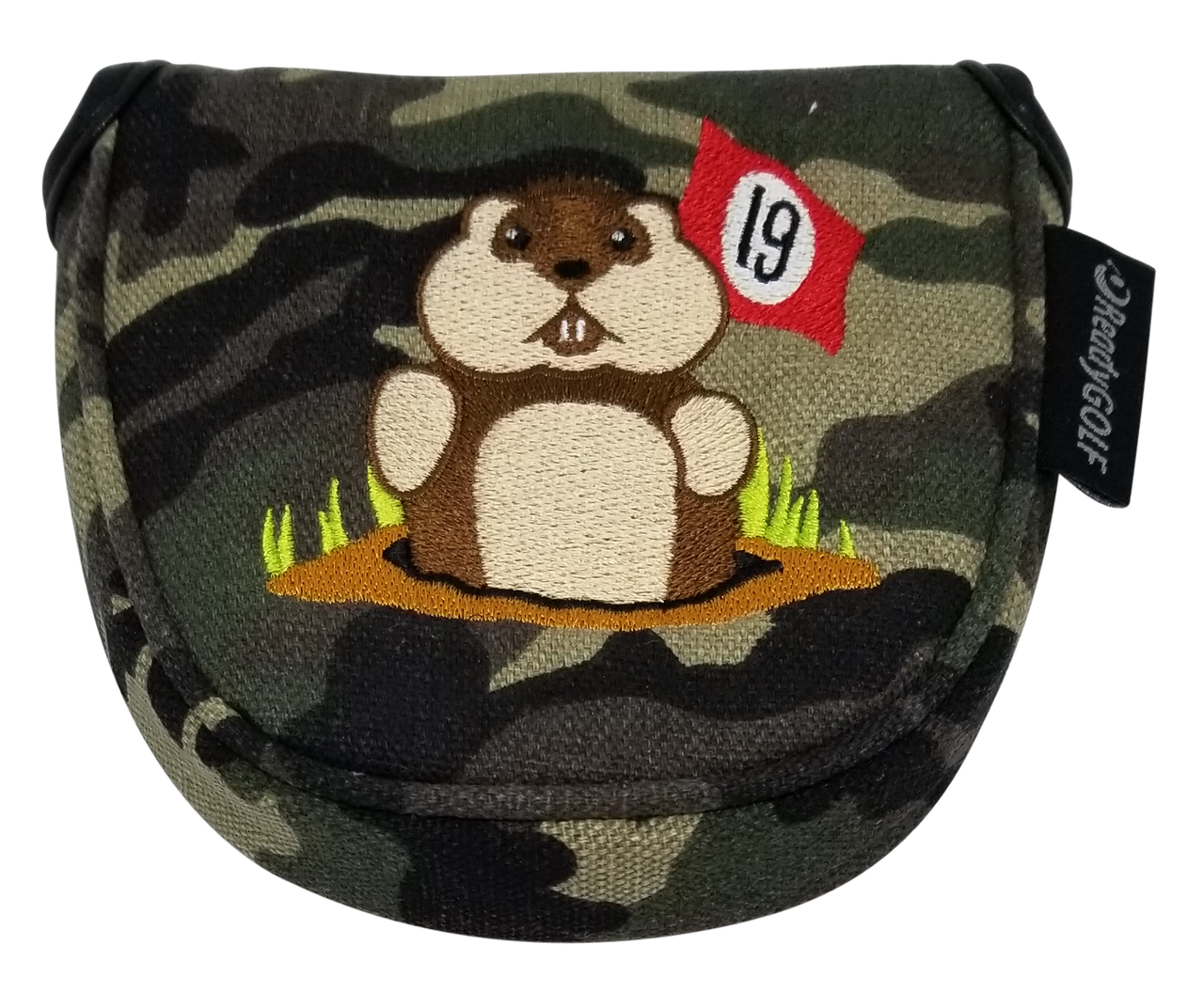 Dancing Gopher Camo Embroidered Mallet Putter Cover by ReadyGOLF