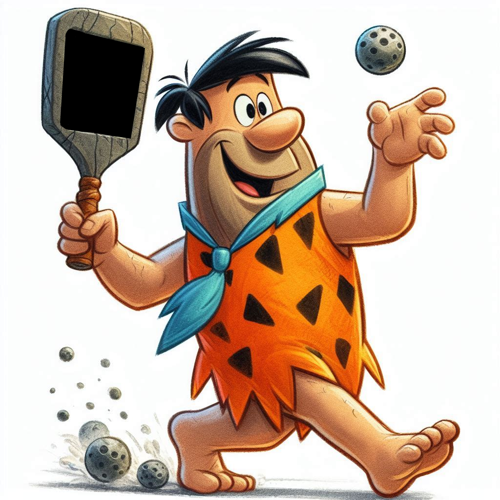 Pickleball... ¡Yabba-Dabba-Doo!" - Fred Flintstone - Lienzo decorativo de alta resolución para pared