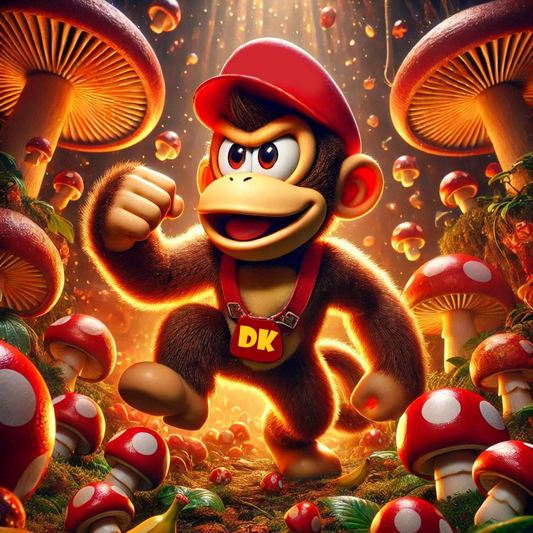 Diddy Kong - Mario Brothers -  Ready To Hang  Canvas Hi-Res Wall Artwork