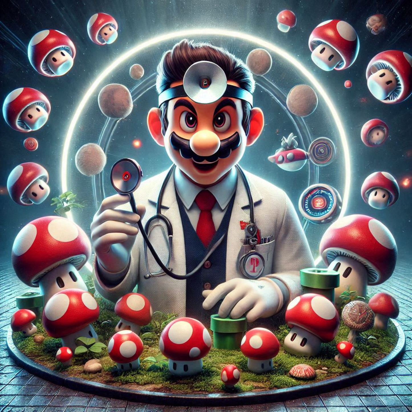 Dr. Mario - Mario Brothers -  Ready To Hang  Canvas Hi-Res Wall Artwork