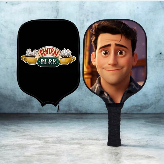 Friends at Central Perk - Joey Tribbiani - Pickleball Paddle & Cover