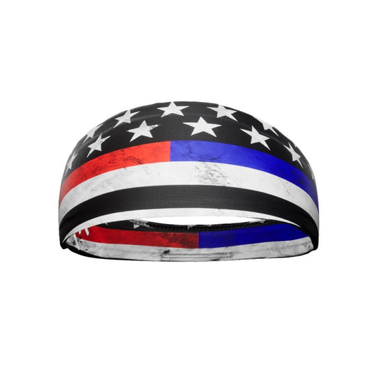 Headband with American flag design on a white background