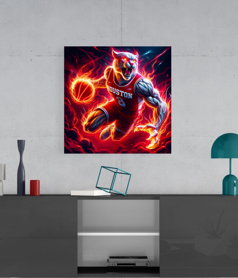 Houston Cougars - Basketball -  Ready To Hang  Canvas Hi-Res Wall Artwork